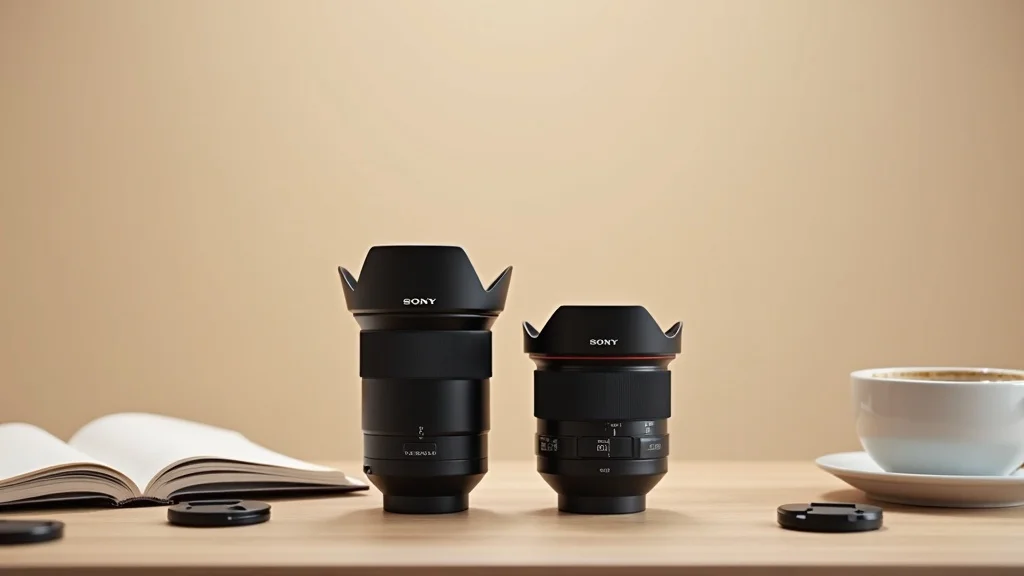 Side-by-side comparison of Sony prime lens and zoom lens, helping decide the best portrait lens for Sony E-mount.