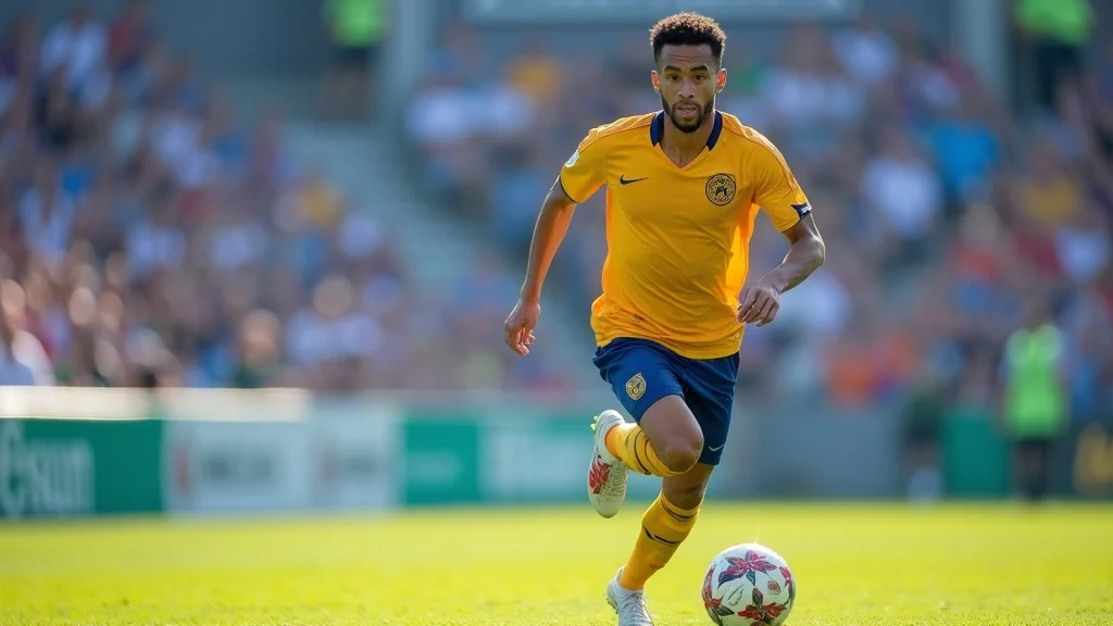 Action shot of soccer player, sharply in focus, dynamic motion, Sony FE, OSS II autofocus performance — sports, autofocus, gm oss ii