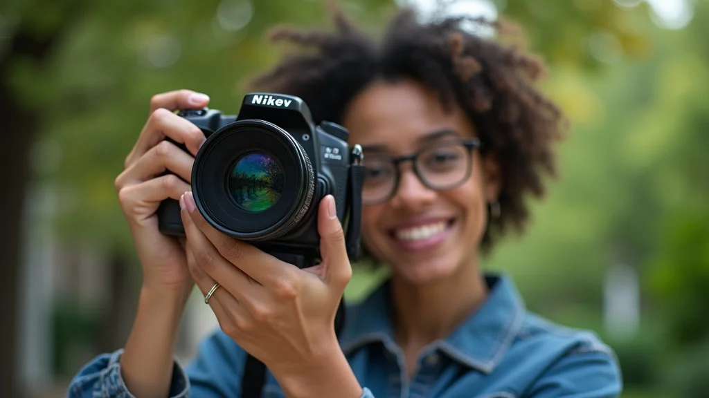 Photographer using camera in aperture priority mode outdoors for what is aperture practice