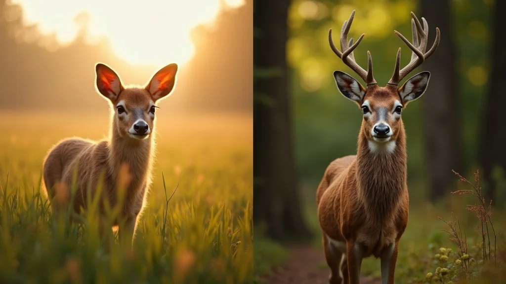 Side-by-side example: short vs long focal length, showing a wide landscape and a tight wildlife portrait highlighting creative differences.