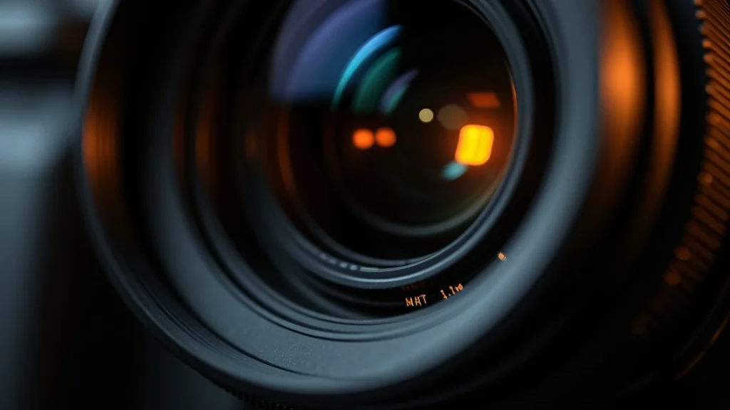 Close-up of Sony lens aperture blades and bokeh balls, demonstrating depth of field and manual focus appeal for portrait lenses.